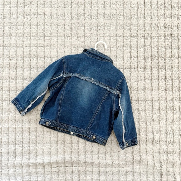 The Children's Place Blue Denim Jacket with Red Floral Accents - Picture 2 of 3